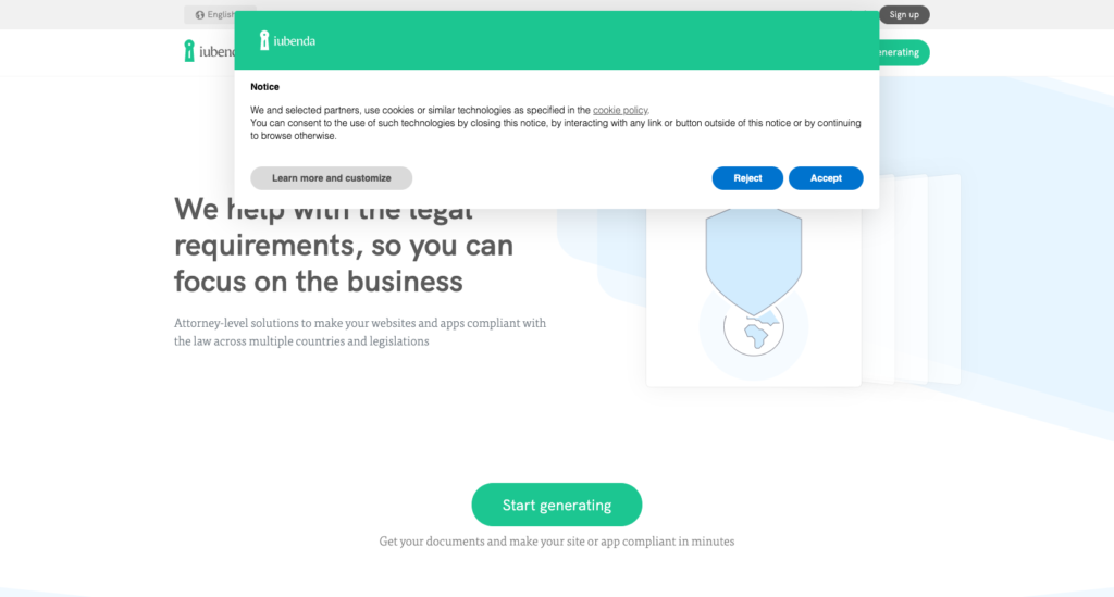 Iubenda cookie consent management platform