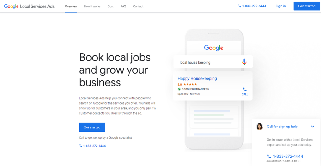 the Google Local Ads log in screen